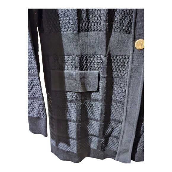 MING WANG Black Windowpane Jacket - Size  Small - Picture 3 of 9